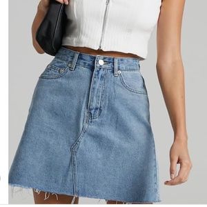 Mid-Wash Denim Skirt